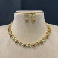 FS Collection Premium American Diamond Statement Necklace Set