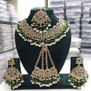 FS Collection Royal Crystal Stone And Pearl Statement Necklace Set