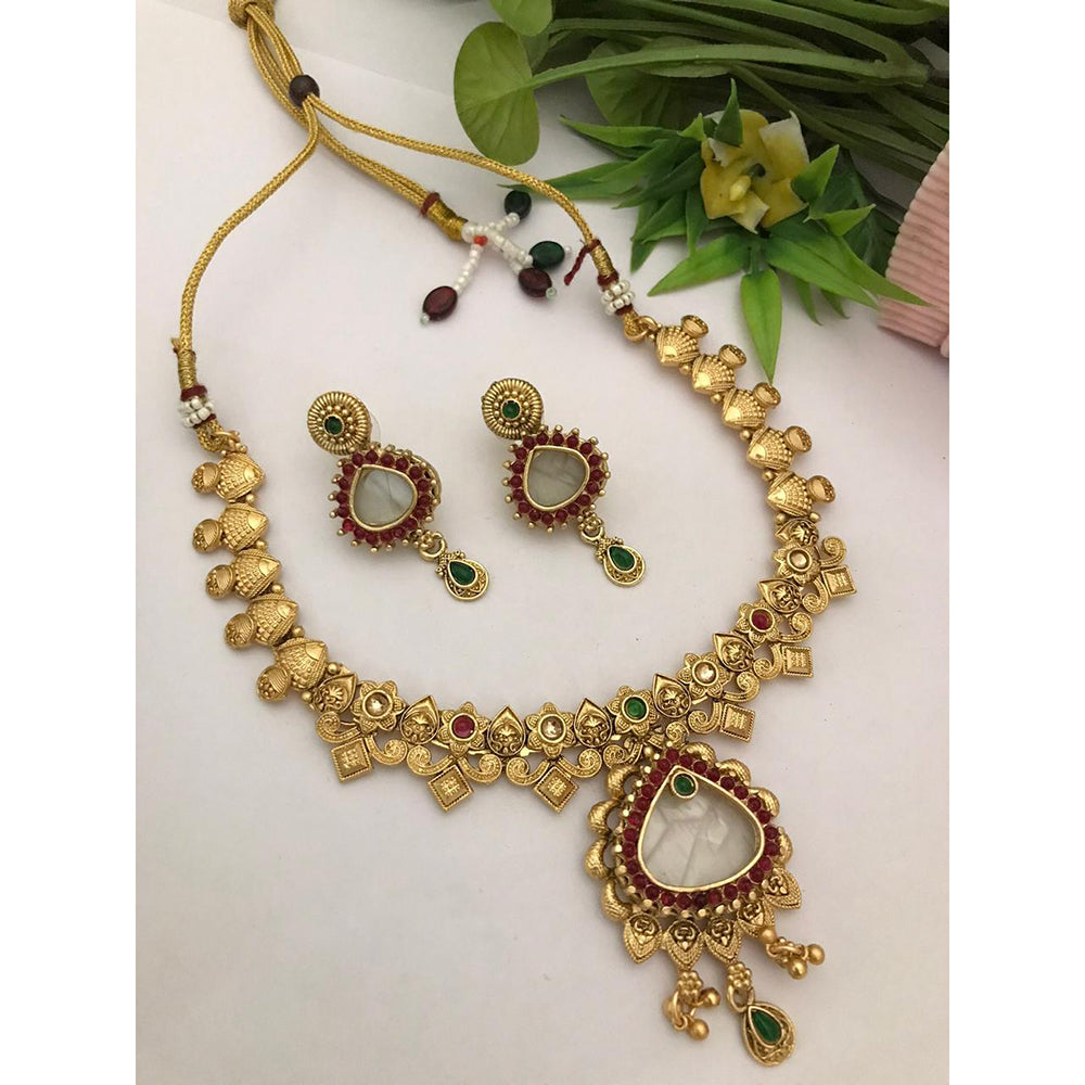 FS Collection Sparkling Austrian And Pota Stone Elegance Necklace Set