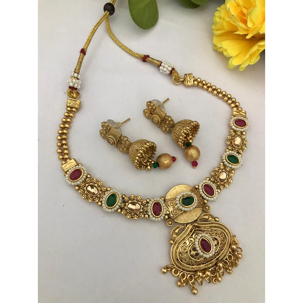 FS Collection Sparkling Austrian And Pota Stone Elegance Necklace Set