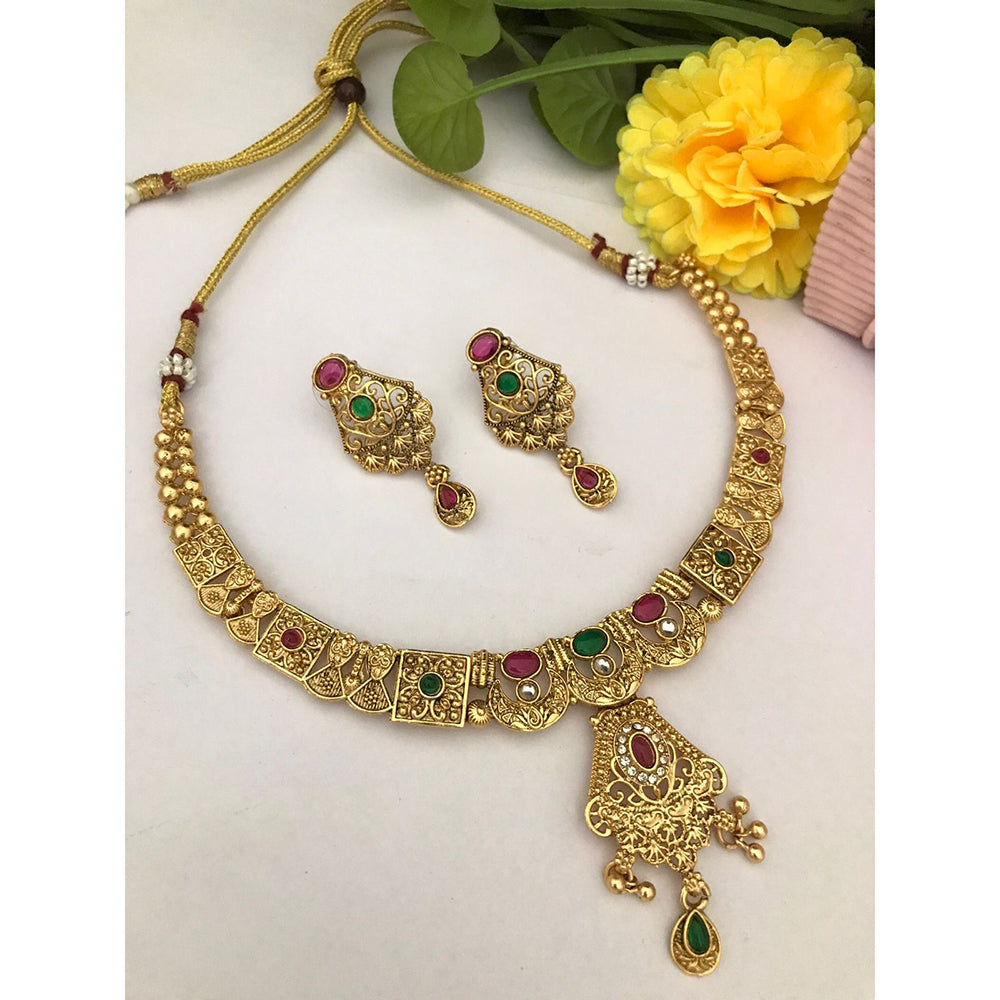 FS Collection Sparkling Austrian And Pota Stone Elegance Necklace Set