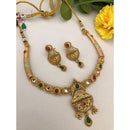 FS Collection Sparkling Pota Stone And Meenakari Elegance Necklace Set