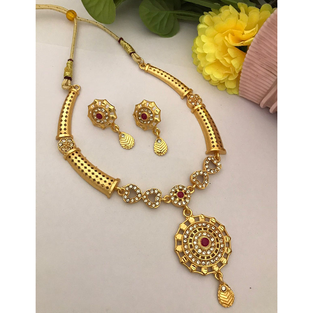 FS Collection Sparkling Austrian And Pota Stone Elegance Necklace Set