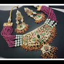 FS Collection Heritage Style Pota Stone Pearl Choker Necklace Set