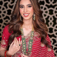 FS Collection Heritage Pota Stone And Pearl Long Necklace Set