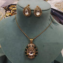 FS Collection Elegant Pota Stone And Austrian Chain Pendant Set