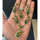 FS Collection Sparkling Austrian And Pota Stone Elegance Necklace Set