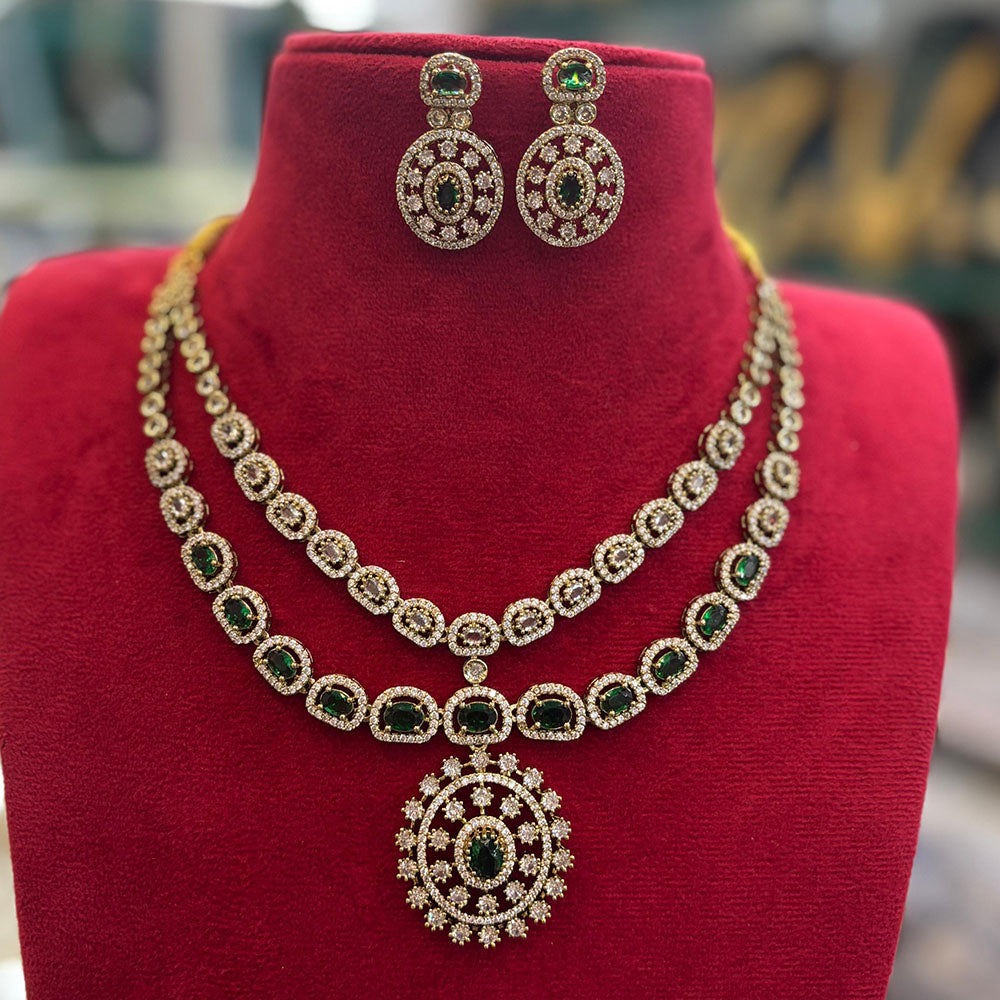 FS Collection Pota Stone And Austrian Stone Designer Necklace Set