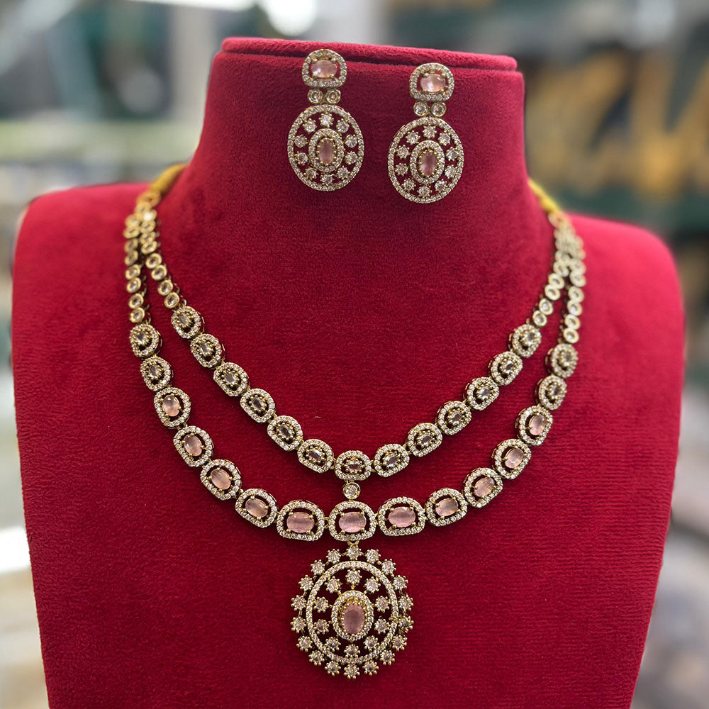 FS Collection Pota Stone And Austrian Stone Designer Necklace Set