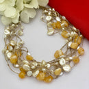 FS Collection Trendy Pearl Designer Multi Layer Necklace