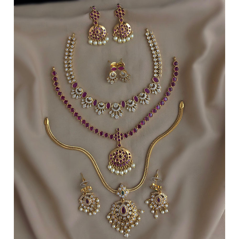 FS Collection Luxury Pota Stone And Austrian Party Wear Combo Set