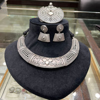 FS Collection Vintage Style Oxidised Necklace Set