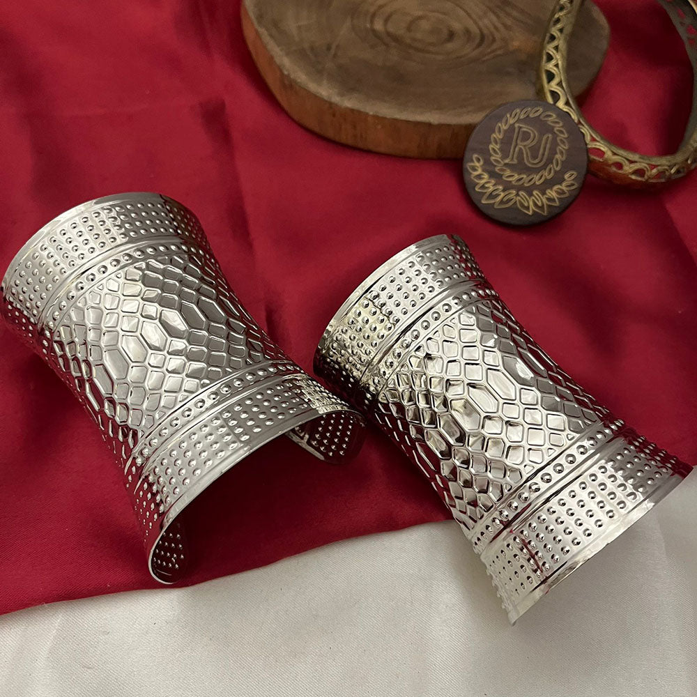 FS Collection Antique Finish Oxidised Openable Bangles Set