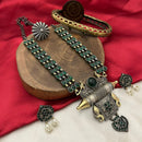 FS Collection 2 Tone Plated Pota Stone And Pearl Long Necklace Set