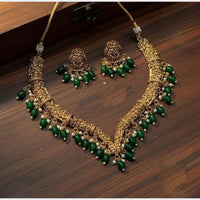 FS Collection Ethnic Beads And Pearl Necklace Set for Women
