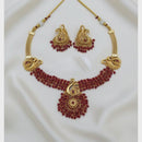 FS Collection Sparkling Pota Stone And Pearl Elegance Necklace Set