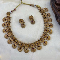 FS Collection Sparkling Pota Stone Necklace Set