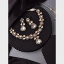 FS Collection 2 Tone Plated Ethnic Design Kundan Stone Necklace Set 
