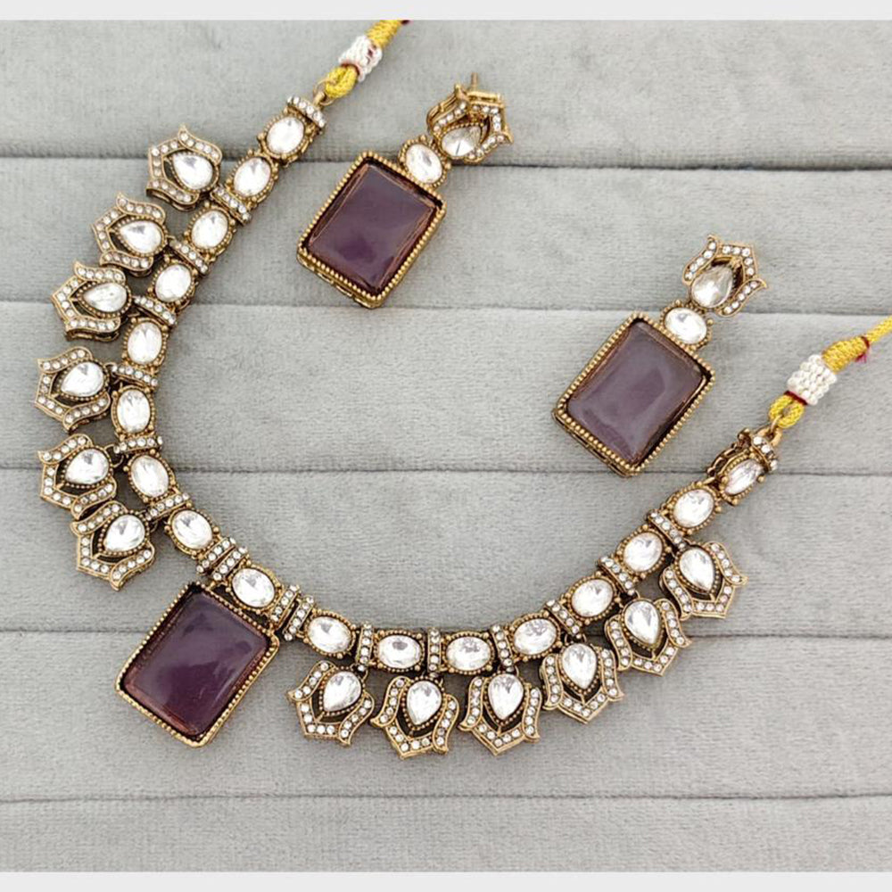 FS Collection Classic Pota Stone And Austrian Stone Necklace Set