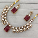 FS Collection Classic Pota Stone And Austrian Stone Necklace Set