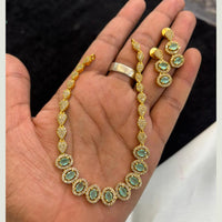 FS Collection Classic Crystal Stone And Austrian Stone Pearl Necklace Set