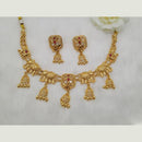 FS Collection Sparkling Pota Stone And Pearl Elephant Motifs Necklace Set