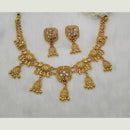 FS Collection Sparkling Pota Stone And Pearl Elephant Motifs Necklace Set
