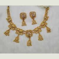FS Collection Sparkling Pota Stone And Pearl Elephant Motifs Necklace Set