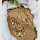 FS Collection Premium Pota Stone  Swan Motifs Long Necklace Set