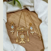 FS Collection Premium Pota Stone  Swan Motifs Long Necklace Set