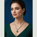 FS Collection Premium American Diamond Statement Necklace Set