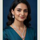 FS Collection Premium American Diamond Statement Necklace Set