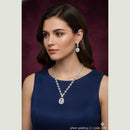 FS Collection Premium American Diamond Statement Necklace Set