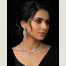 FS Collection Premium American Diamond Statement Necklace Set