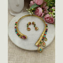 FS Collection Stylish Ethnic Pota Stone Necklace Set