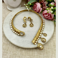 FS Collection Stylish Ethnic Pota Stone Necklace Set