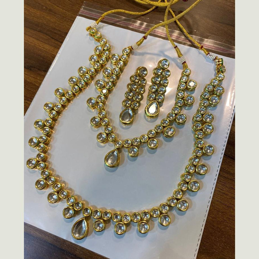 FS Collection Ethnic Design Kundan Stone Double Necklace Set