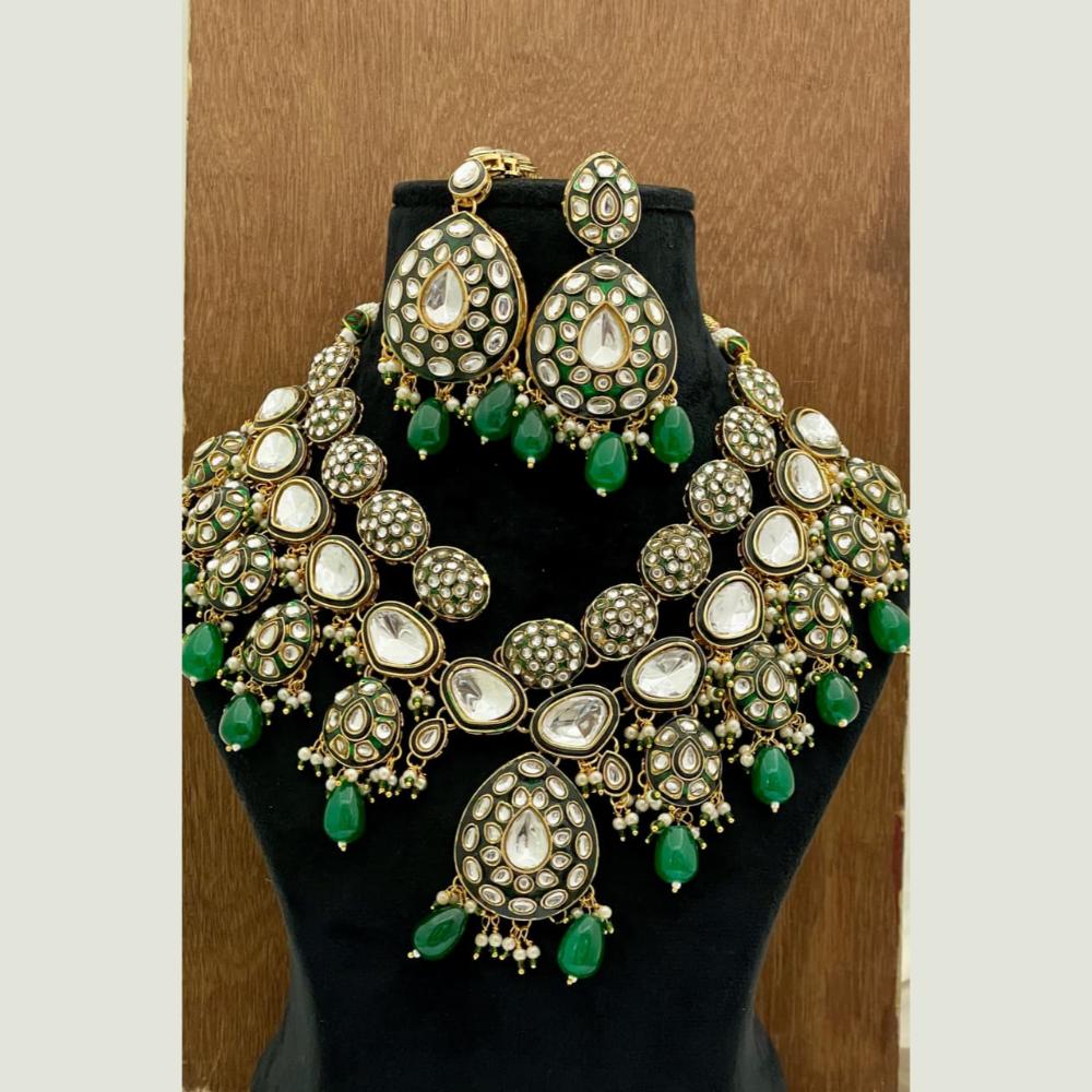 FS Collection Heritage Kundan Stone Pearl And Beads Designer Necklace Set