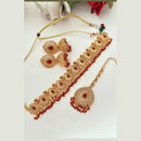 FS Collection Festive Pota Stone And Pearl Choker Necklace Set
