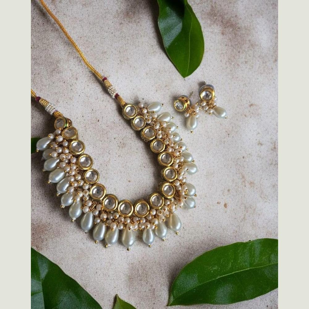 FS Collection Heritage Kundan Stone Pearl And Beads Designer Necklace Set