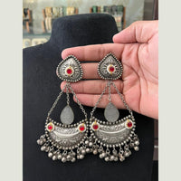 FS Collection Oxidised Plated Pota Stone And Pearl Designer Dangler Earrings