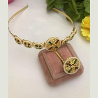 FS Collection Heritage Inspired Austrian Stone And Pearl Meenakari Wedding Hair Band