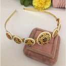 FS Collection Heritage Inspired Austrian Stone And Pearl Meenakari Wedding Hair Band