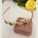 FS Collection Heritage Inspired Austrian Stone And Pearl Meenakari Wedding Hair Band