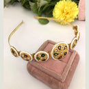 FS Collection Heritage Inspired Austrian Stone And Pearl Meenakari Wedding Hair Band