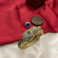 FS Collection Traditional Austrian Stone And Pota Stone Elephant Motif  Kada Bangles