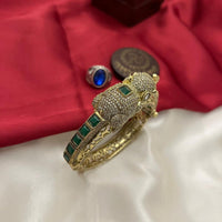 FS Collection Traditional Austrian Stone And Pota Stone Elephant Motif  Kada Bangles