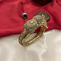 FS Collection Traditional Austrian Stone And Pota Stone Elephant Motif  Kada Bangles