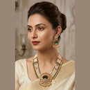 FS Collection Classic Pota Stone And Beads Long Necklace Set