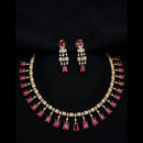 FS Collection Premium American Diamond Statement Necklace Set